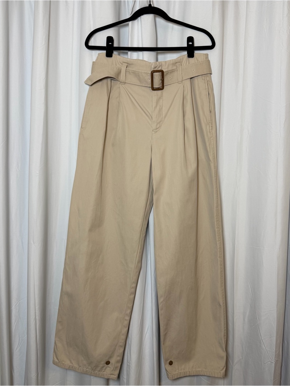 Polo Ralph Lauren Safari Pants Womens 8 High Rise Belted Cotton Chino Khaki